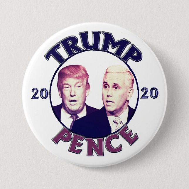 Badge Rond 7,6 Cm Trump Pence 2020 (Devant)