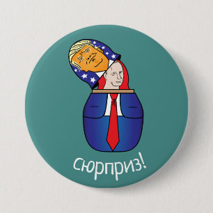 Badge Rond 7,6 Cm Trump - Poupée russe Poutine