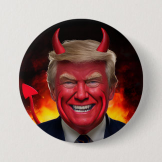Badge Rond 7,6 Cm Trump Satan Button