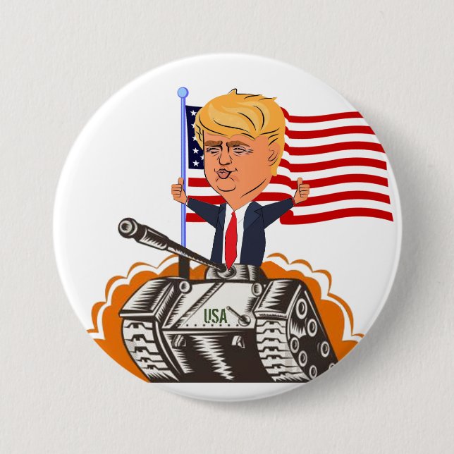 Badge Rond 7,6 Cm Trump Tank (Devant)