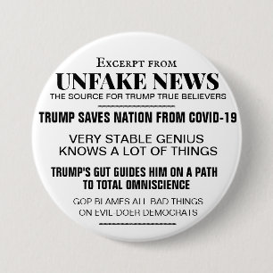 BADGE ROND 7,6 CM TRUMP UNFAKE NEUF