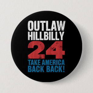 Badge Rond 7,6 Cm Trump Vance 2024 - Drapeau Hillbilly Vintage améri
