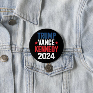 Badge Rond 7,6 Cm Trump Vance Kennedy Président Élection 2024 