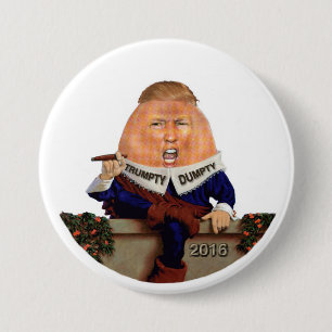 Badge Rond 7,6 Cm Trumpty Dumpty reposé sur le mur