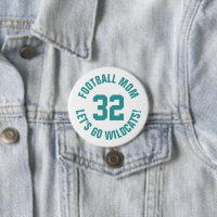 Turquoise et blanc Football Maman Jersey Numéro