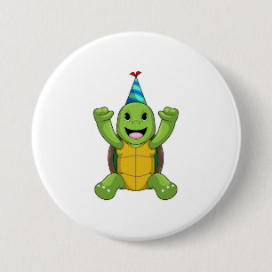 Badge Rond 7,6 Cm Turtle at Birthday