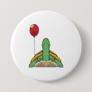 Badge Rond 7,6 Cm Turtle Balloon