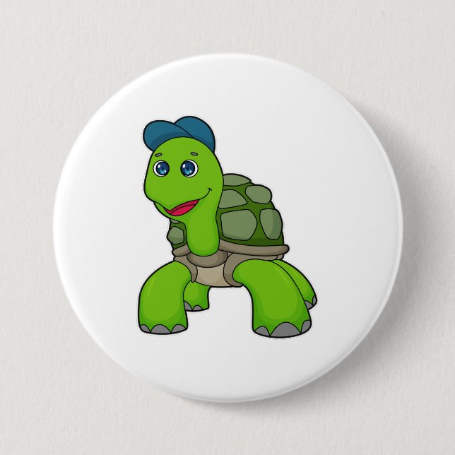 Badge Rond 7,6 Cm Turtle Cap (Devant)