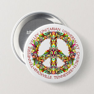 Badge Rond 7,6 Cm TVUUC, Beau symbole de paix