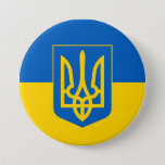 Badge Rond 7,6 Cm Ukraine Drapeau trident bleu jaune ukrainien<br><div class="desc">Ukraine Drapeau bleu et jaune pour montrer son soutien à la paix et à la liberté ukrainiennes. Ukraine Drapeau Trident Bleu Jaune Bouton ukrainien</div>
