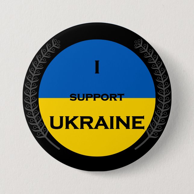 Badge Rond 7,6 Cm Ukraine soutien Pin (Devant)