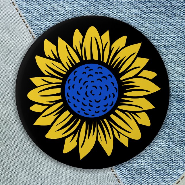Badge Rond 7,6 Cm Ukraine Sunflower Solidarité ukrainienne (Créateur téléchargé)