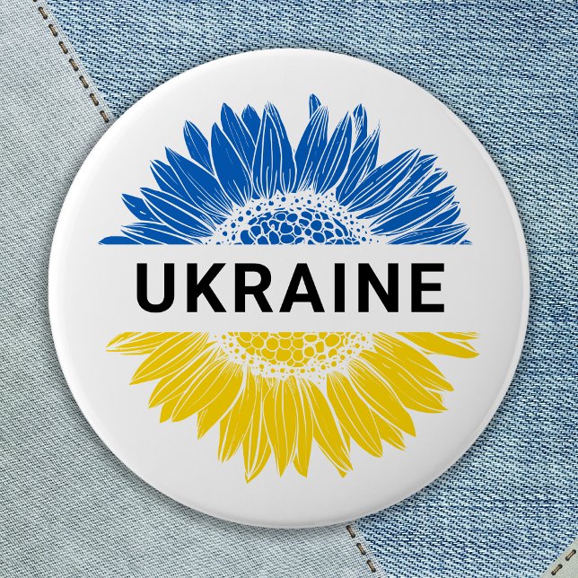 Badge Rond 7,6 Cm Ukraine Sunflower Soutien Solidarité Ukraine (Créateur téléchargé)