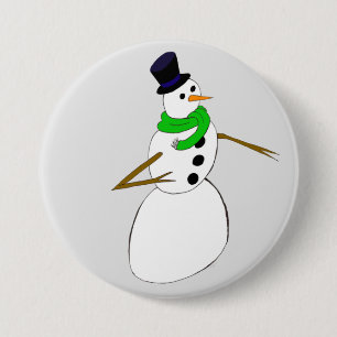 Badge Rond 7,6 Cm un bonhomme de neige