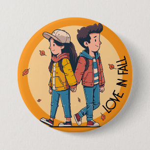 Badge Rond 7,6 Cm Un couple se tenant la main en marchant ensemble à