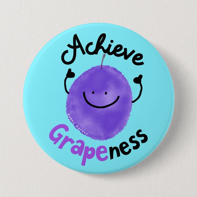Badge Rond 7,6 Cm Un jeu de raisins positif - Obtenir une image (Devant)