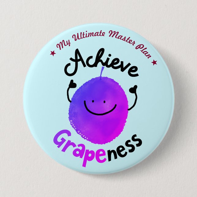 Badge Rond 7,6 Cm Un jeu de raisins positif - Obtenir une image (Devant)