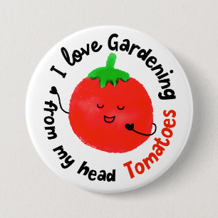 Badge Rond 7,6 Cm Un jeu de tomates positif - Des tomates de ma tête