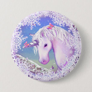 Badge Rond 7,6 Cm Un paradis pourpre & neige