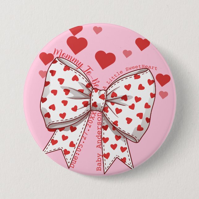 Badge Rond 7,6 Cm Un petit Baby shower de maman-to-be (Devant)