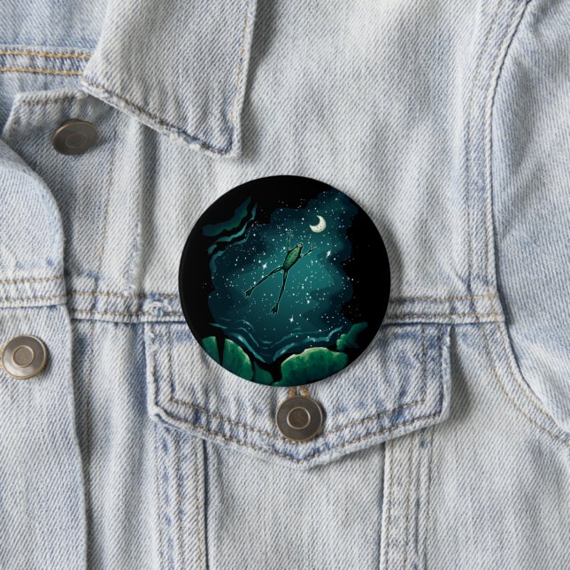 Badge Rond 7,6 Cm Un saut sur la lune (En situation)