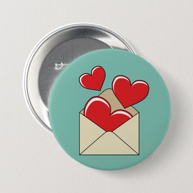 Badge Rond 7,6 Cm Une lettre d'amour (Devant & derrière)