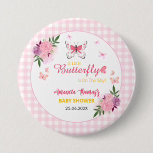 Badge Rond 7,6 Cm Une petite fée rose est en route Baby Shower