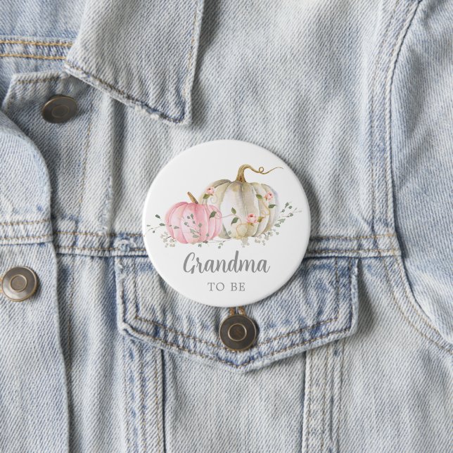 Badge Rond 7,6 Cm Une petite grand-mère Citrouille pour être (En situation)