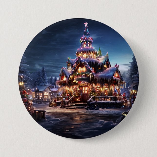 Badge Rond 7,6 Cm "Une retraite de Noël cosy" (Devant)