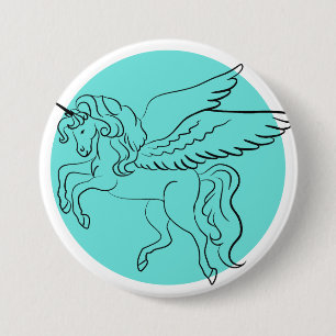 Badge Rond 7,6 Cm Unicorne