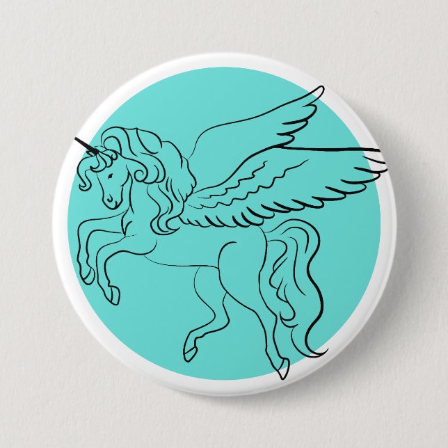 Badge Rond 7,6 Cm Unicorne (Devant)