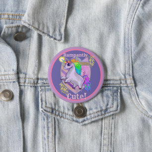 Badge Rond 7,6 Cm Unicorne mignonne