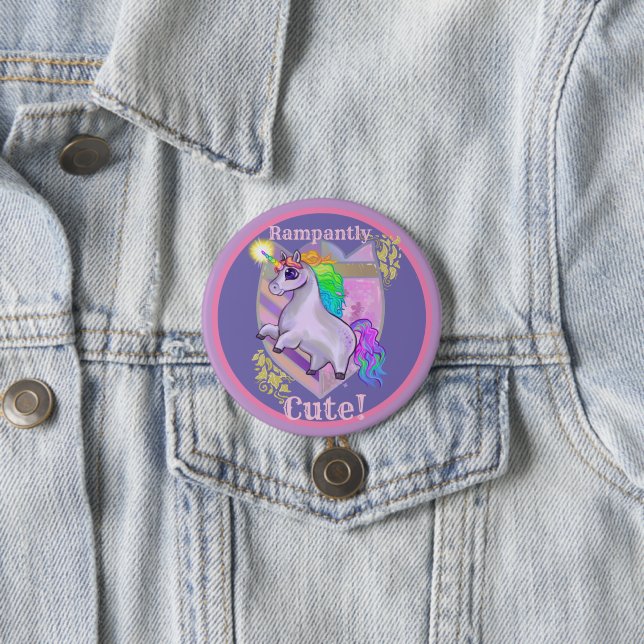 Badge Rond 7,6 Cm Unicorne mignonne (En situation)