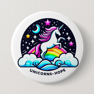 Badge Rond 7,6 Cm Unicornes de l'espoir