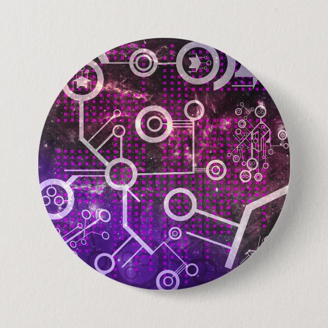 Badge Rond 7,6 Cm Univers numérique (Devant)