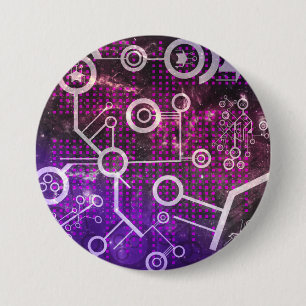 Badge Rond 7,6 Cm Univers numérique