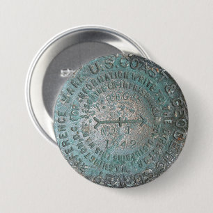 Badge Rond 7,6 Cm USGS Benchmark, St. Regis Mountain Geodetic Survey