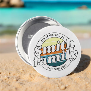 Badge Rond 7,6 Cm Vacances de famille modernes colorées et simples