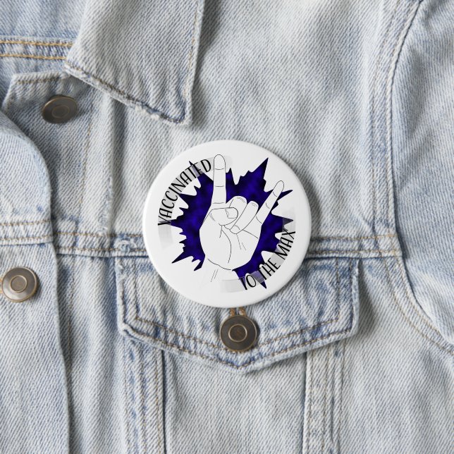 Badge Rond 7,6 Cm Vacciné Au Maximum (En situation)