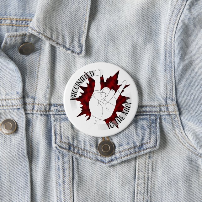 Badge Rond 7,6 Cm Vacciné Au Maximum (En situation)