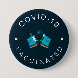 Badge Rond 7,6 Cm Vacciné Motivation des soins de santé modernes Tur