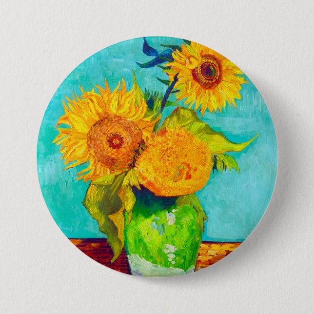 Badge Rond 7,6 Cm Van Gogh Sunflowers (Devant)