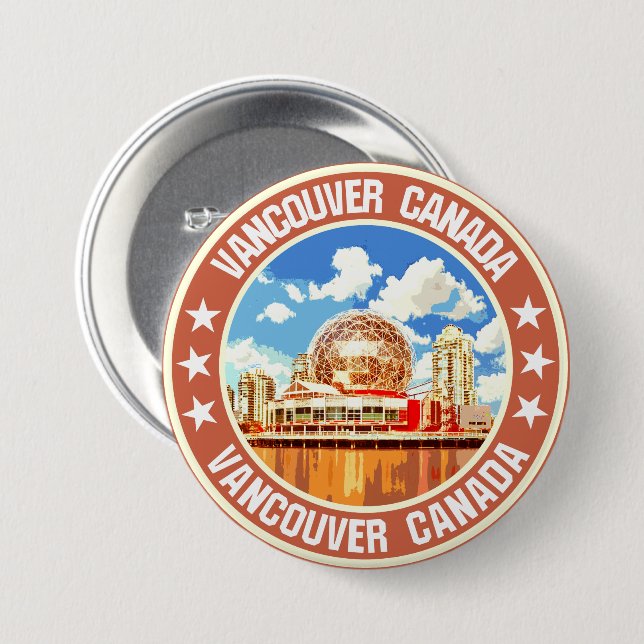 Badge Rond 7,6 Cm Vancouver (Devant & derrière)
