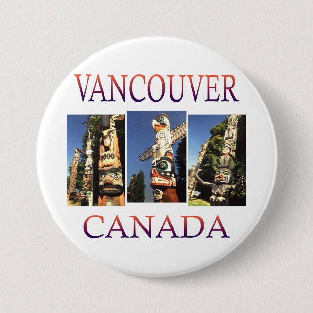 Badge Rond 7,6 Cm Vancouver Canada (Devant)