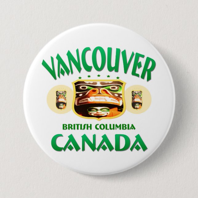 Badge Rond 7,6 Cm Vancouver Canada (Devant)