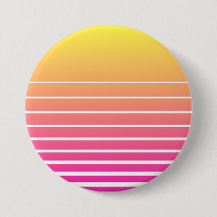 Badge Rond 7,6 Cm Vaporwave Sun