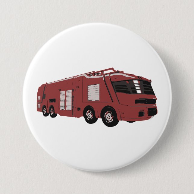 Badge Rond 7,6 Cm Véhicule de commandement de science-fiction rouge  (Devant)