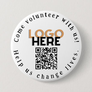 Badge Rond 7,6 Cm Venir Volontaire Changer Vies Code QR Bouton
