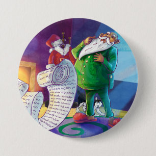 Badge Rond 7,6 Cm Vérifier deux fois Père Noël