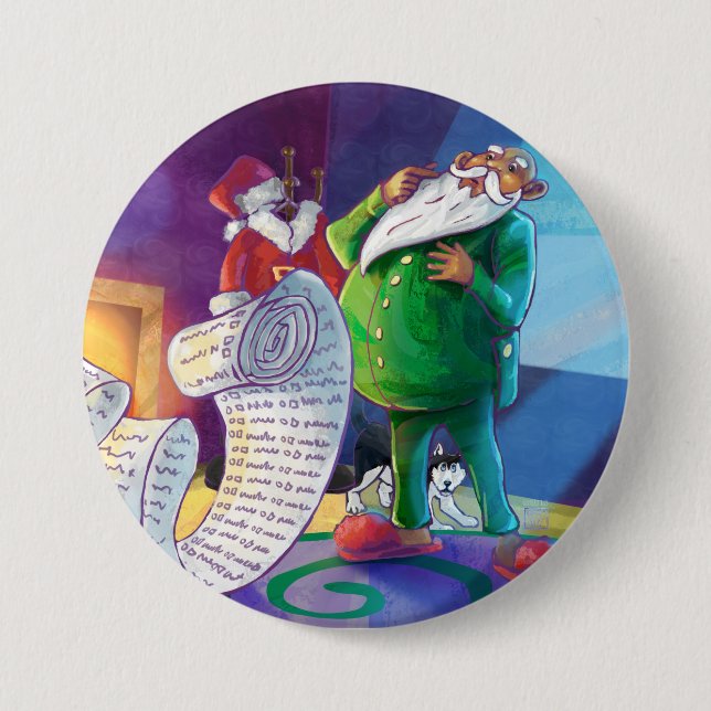 Badge Rond 7,6 Cm Vérifier deux fois Père Noël (Devant)